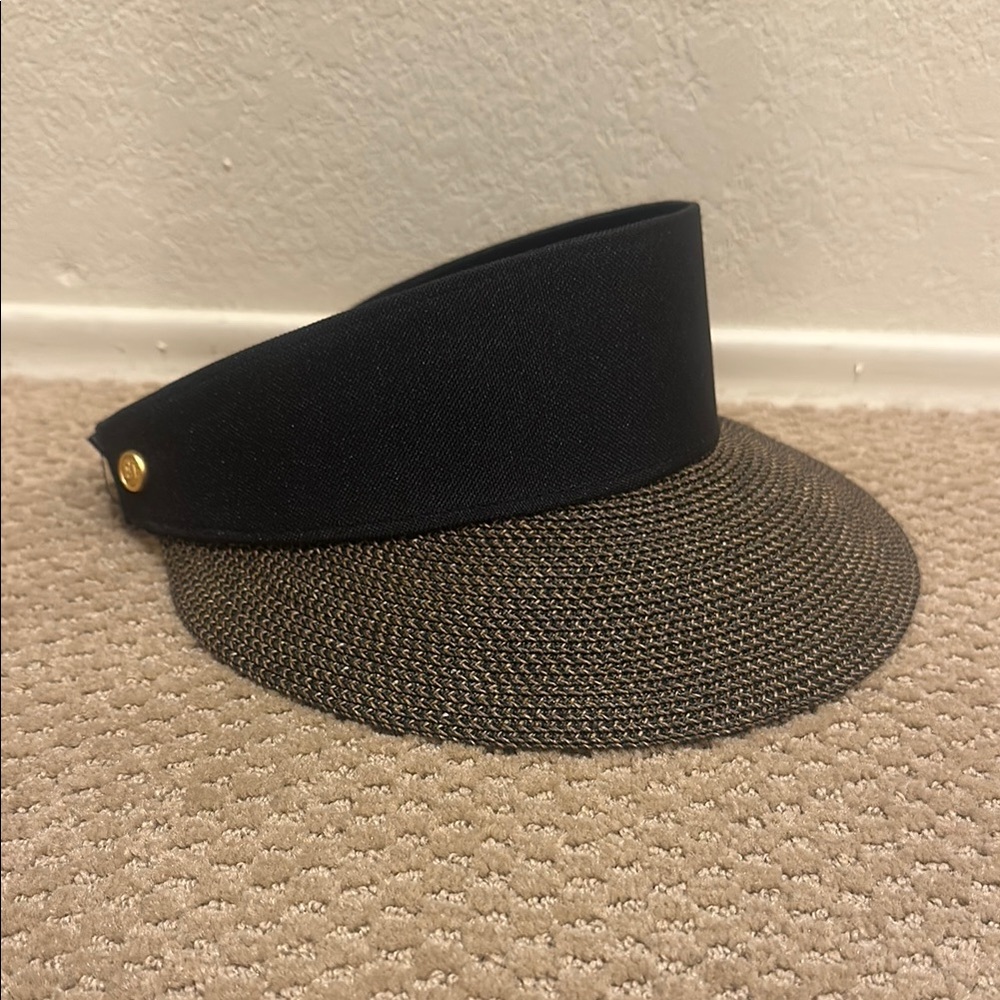 Eric Javits Black and Brown Visor Hat
